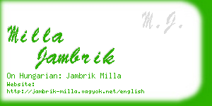 milla jambrik business card